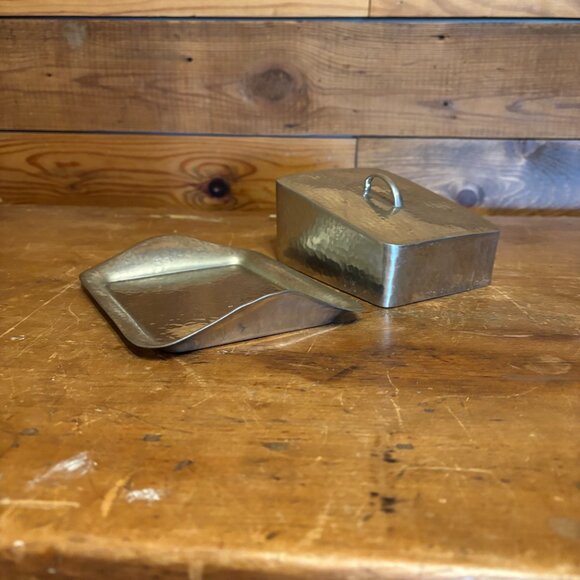 Hand Hammered Pewter Cheese Server - Picture 3 of 3